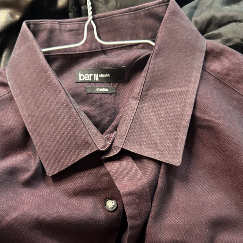 Bar III Men's Dress Shirt - Deep Purple